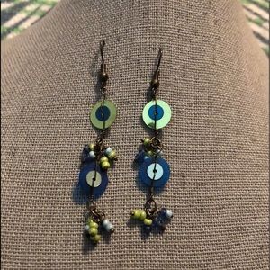 Dangling multi-blue earrings